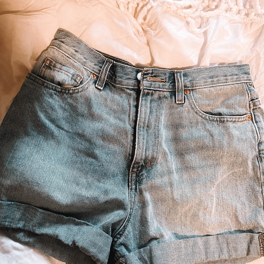 High waisted denim shorts